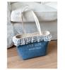 New niche cute playful high-end lace handheld canvas bag shopping bag tote bag