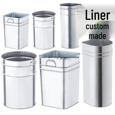 Stainless Steel Outdoor Trash Can with Galvanized Inner Bin - Round & Square Options for Fruit Peel Storage