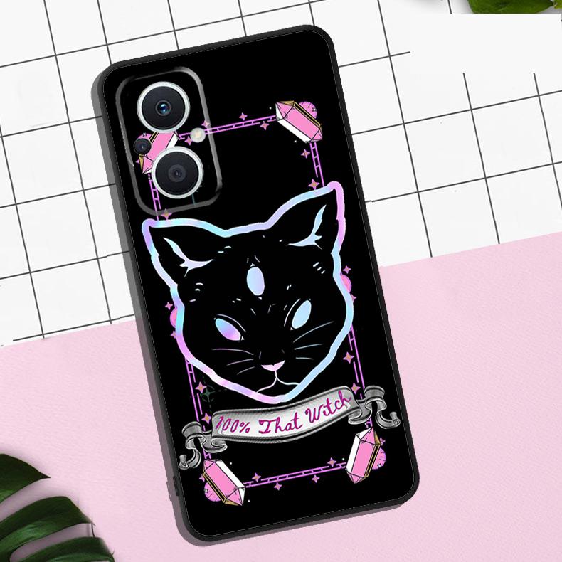 Death Tarot Cat Case For OPPO Reno 13 12 11 F 8T 7 8 10 Pro OPPO Find X8 Pro X6 Pro X3 X5 Lite Cover Coque