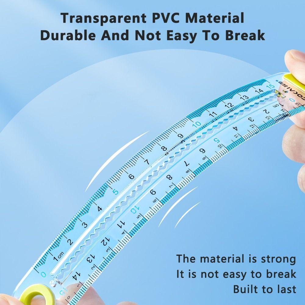 4pcs Soft Silicone Straight Ruler Non Slip Triangle Rulers Simple Stationery Ruler  School Office