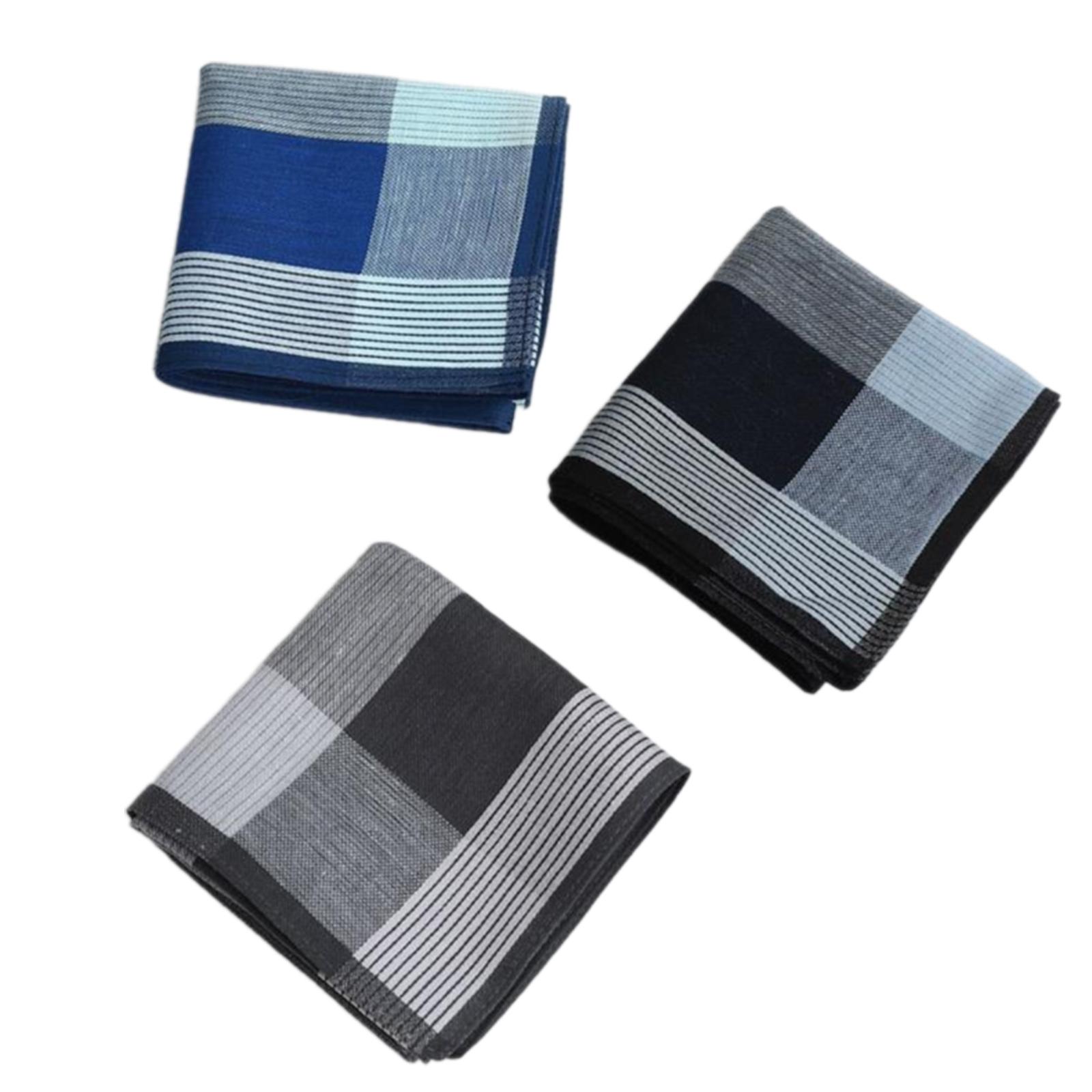 

1/3 шт. Мужские хлопковые носовые платки Традиционный стиль Многоразовые Мягкие и впитывающие Квадратные платки 43x43см B