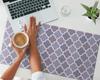 Vinyl Desk Mat with Stylish Moroccan Clover Print 90x45 cm