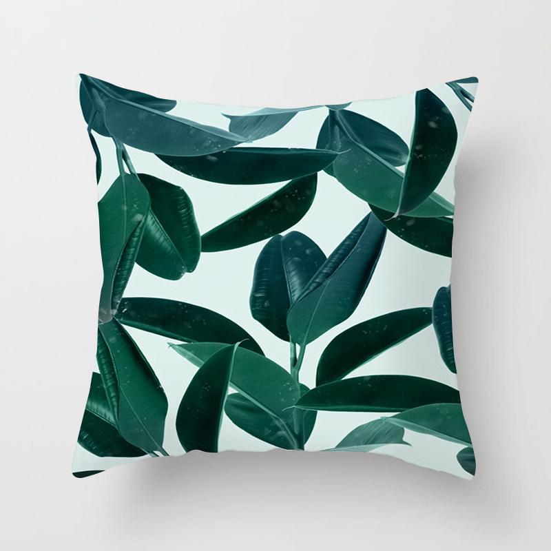 Ins Small Fresh Plant Car Sofa Pillow Cushion Cover Office Printed Lumbar Cushion Home Supplies