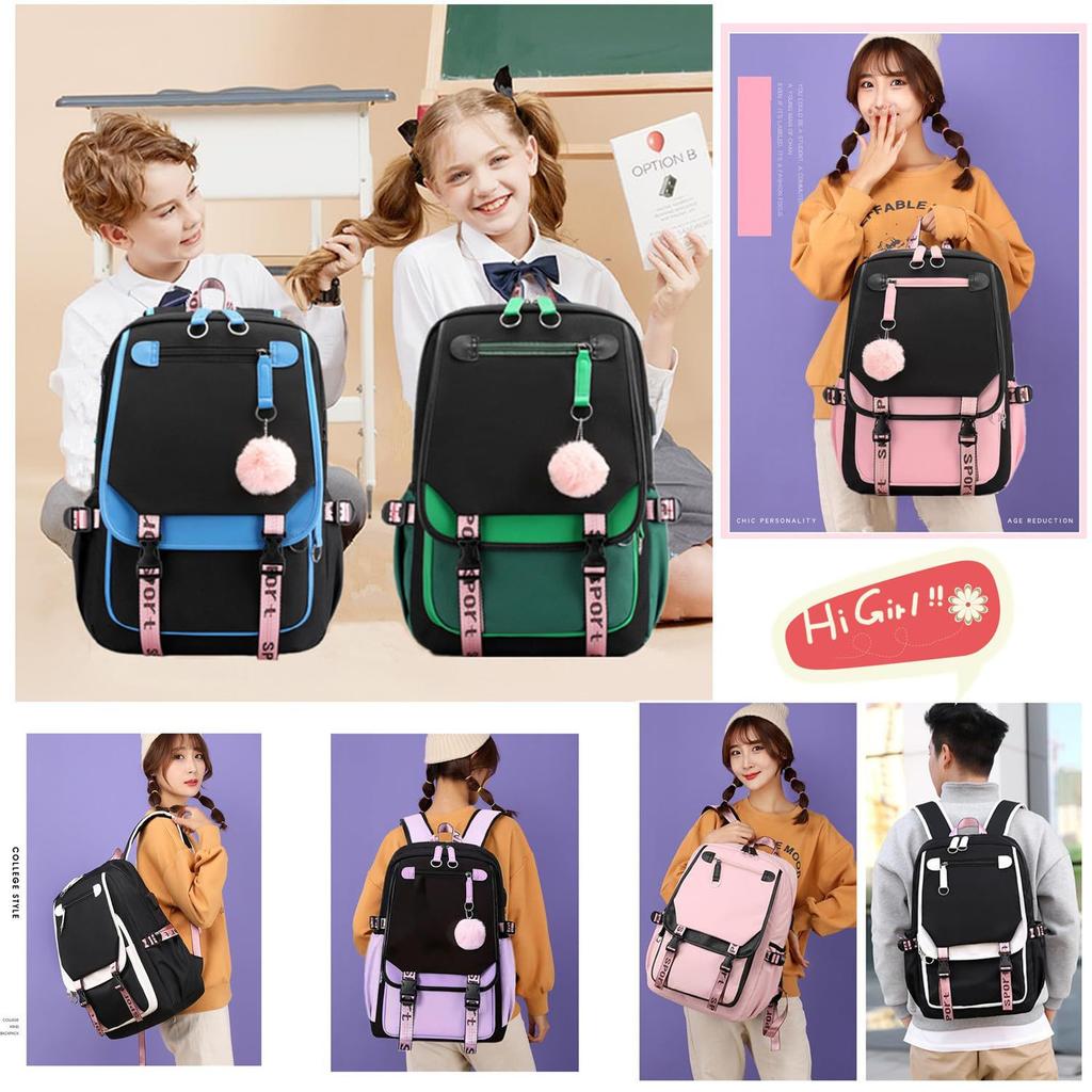 Student Schoolbag Casual Large Capacity Backpack Primary School Junior High School High School Usb Charging Backpack