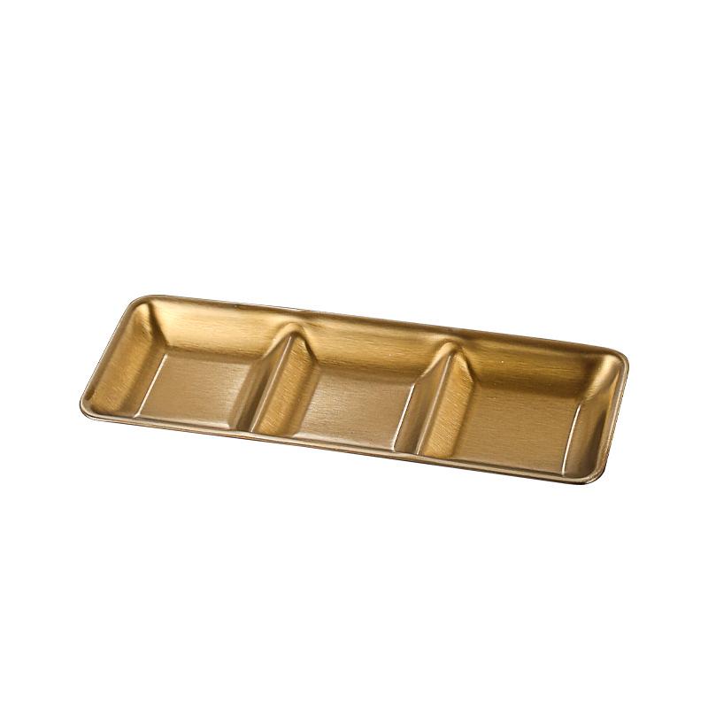 Koreanische 304 Edelstahl-Saucenschale mit zwei oder drei Fächern für Hot Pot & Grill-Gewürz-Dip
