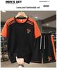 2026 Men's Plus Size Patchwork Short Sleeve Summer Casual Suit - Round Neck Sports Shorts Two-Piece Set