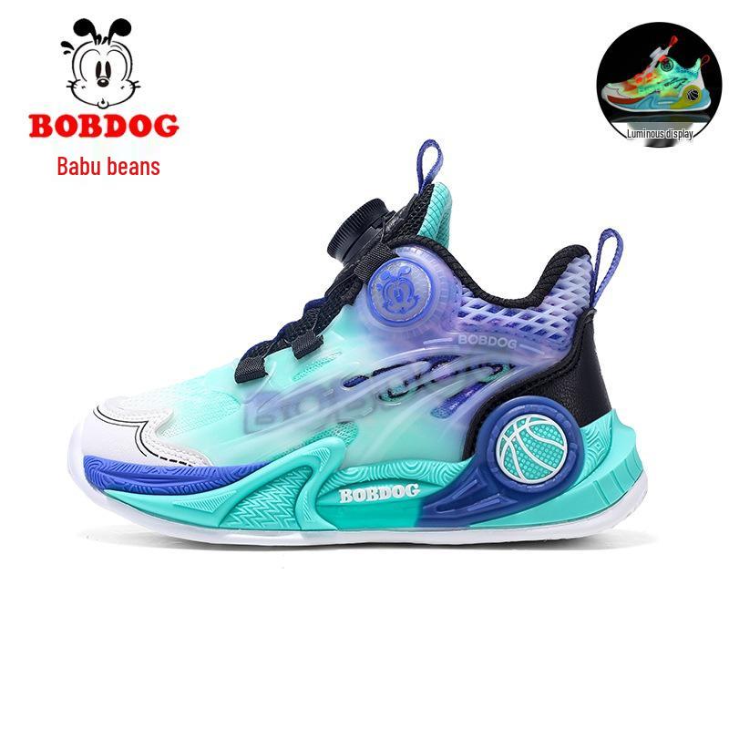 Bobodou Kids' Luminous Running and Basketball Shoes with Rotating Button