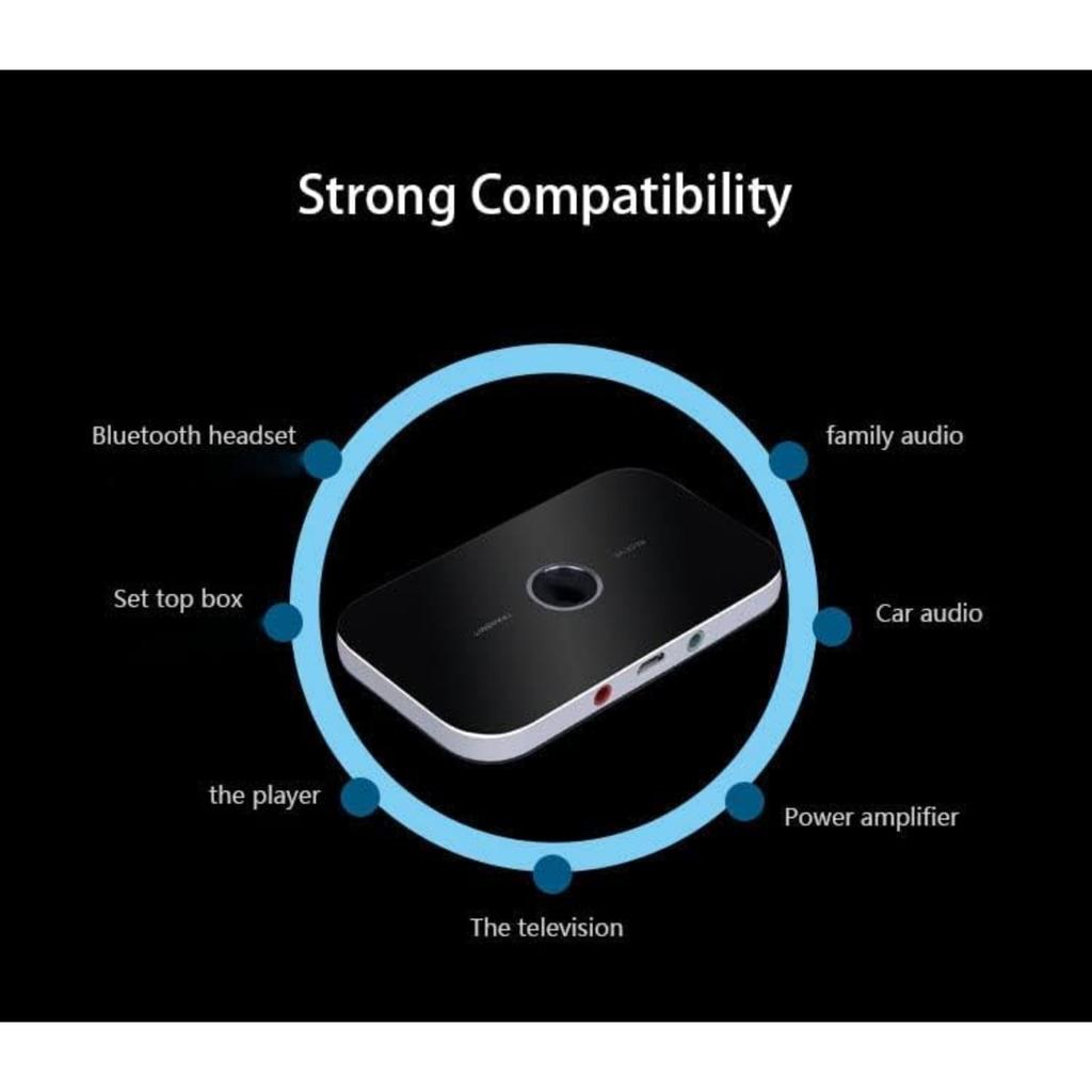AUX Bluetooth 5.0 Adapter, Transmitter Receiver TV 2 In 1 Audio Adapter with Aux 3.5 Mm RCA Low Latency & High Definition for HHiFi Speaker Car Etc.