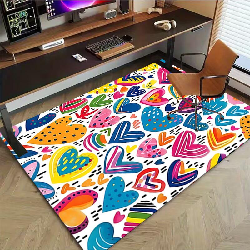1PC Heart Pattern Extra Large Non-Slip Floor carpet, Office, family, bedroom, Studio - Large Area Rug,Longlasting Material-K0356