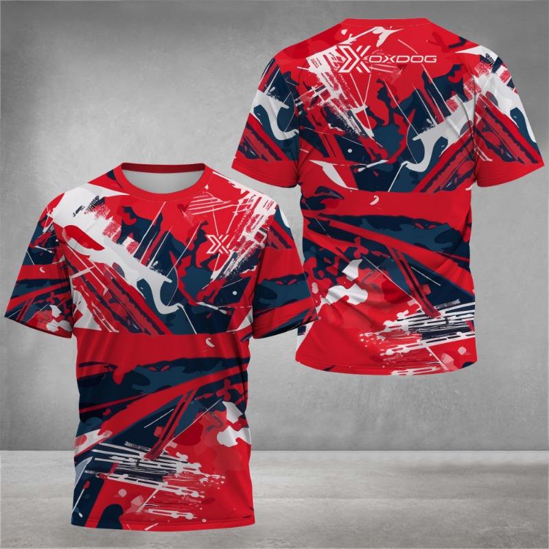 Fashion 3D Tie-Dye Print T Shirt For Men Summer Short Sleeve Outdoor Tennis Sports T-Shirt Casual Breathable Loose Top