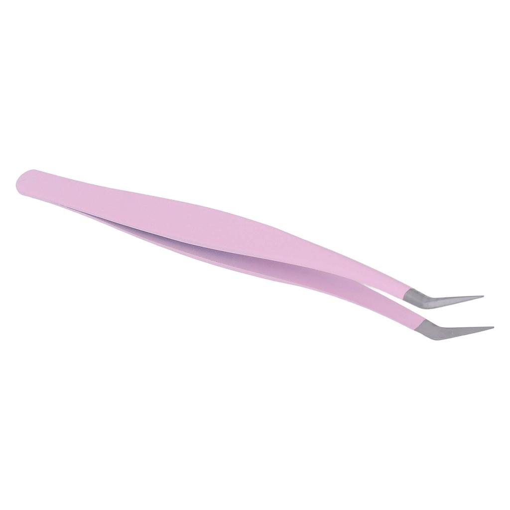 Eyelash Extension Tweezers Professional Stainless Steel Precise Bent Lash Tweezers for Fanning