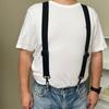 Stylish Classical Suspenders Adjustable Suspenders Elastic Chain Metal Clip Dark Elastic Belt for Wedding Business Wear