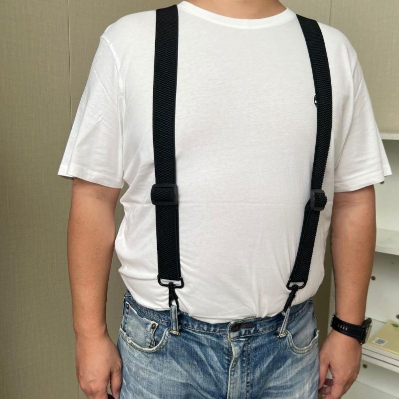 Stylish Classical Suspenders Adjustable Suspenders Elastic Chain Metal Clip Dark Elastic Belt for Wedding Business Wear