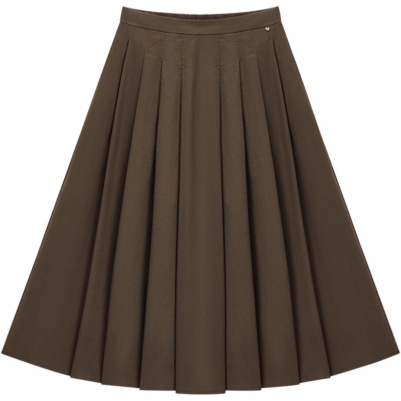 Women s Casual Pleated Midi Skirt L