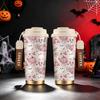 532ml Coffee Cup Halloween Bow Pumpkin Ghost Floral Web MotifPortable Thermos Commuter Coffee Cup Car Portable Cup
