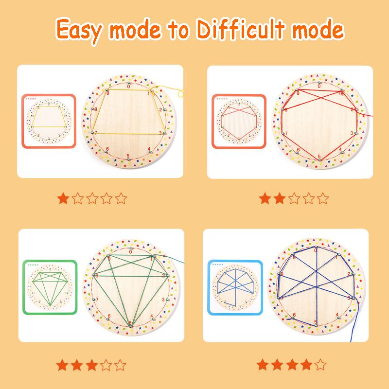 Kids Nailboard Lacing Threading Montessori Toys Fine Motor Skills Geometry Shape Matching Board Games Thinking Educational Toys
