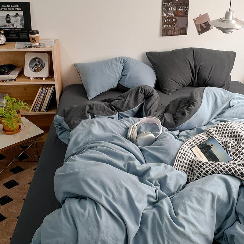 Class A Maternal And Infant Grade Colorable Bed Four-Piece Quilt Cover Student Bed Sheet House 3Pcs Set Factory