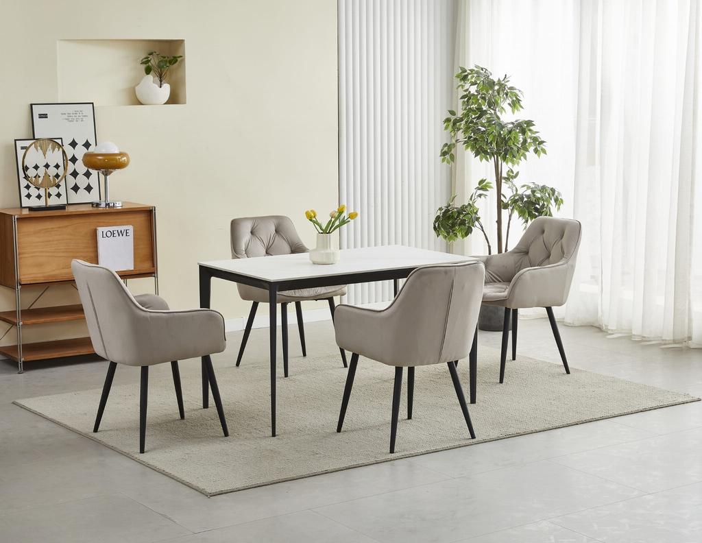JORK chair - dark beige velvet / black legs x 1
