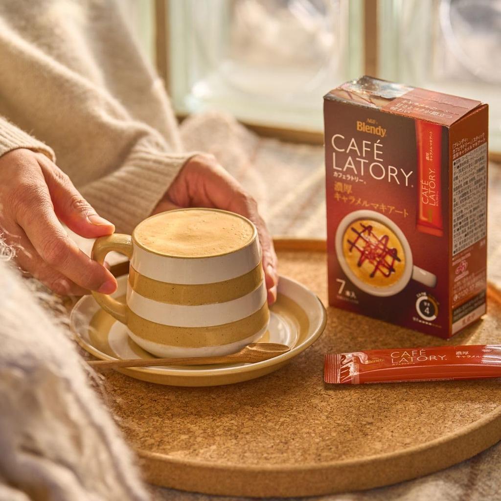 AGF Blendy Cafe Latory Stick Rich Caramel Macchiato 7 Sticks X 6 Boxes [Stick Coffee] 11.5g (x 42)