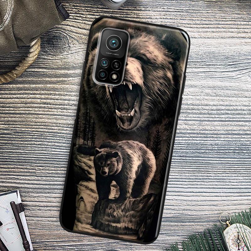 Cute Grizzly Bear Cover For Xiaomi 15 14 13 Ultra 11T 12T 13T 14T Pro POCO X7 Pro X3 X5 X6 M6 F5 F6 Pro Case