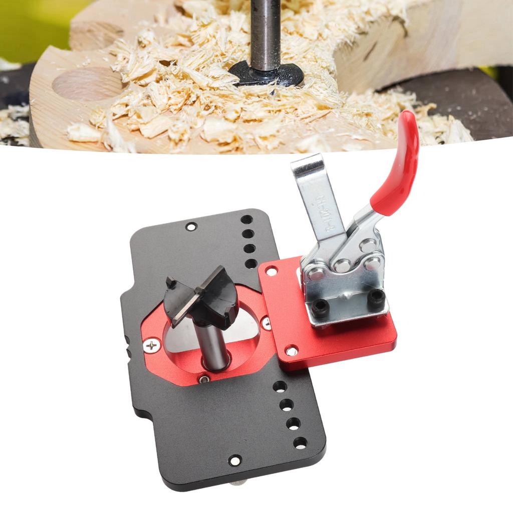 Concealed Hinge Jig 35mm Door Hinge Hole Drilling Guide Drill Bit Kit Set for Woodworking