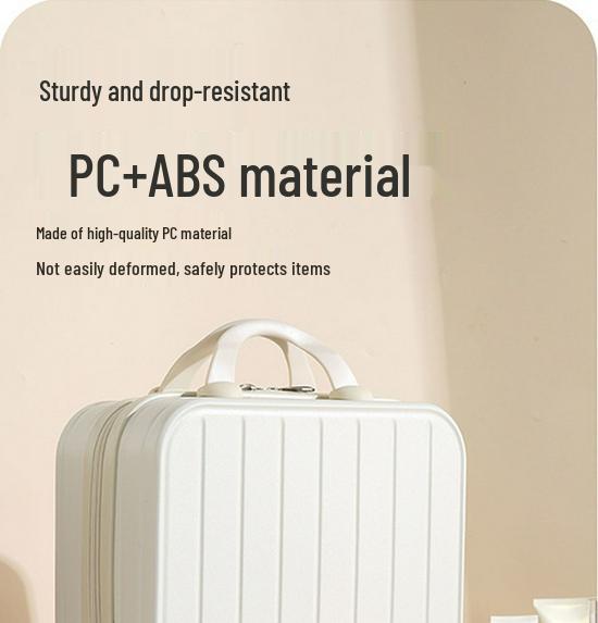 14-Inch Women's Portable Makeup and Toiletries Storage Box with Suitcase Hook