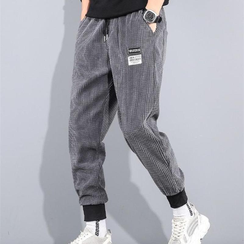 Men's Corduroy Sweatpants, Suitable for Spring, Autumn and Winter, Loose-Fit Cuffed Sports Casual Pants
