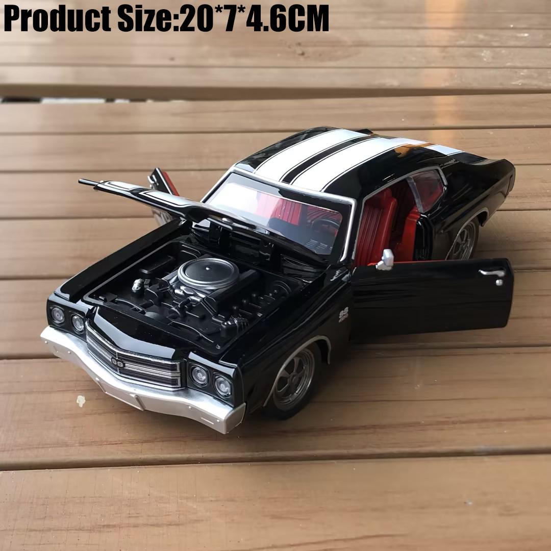 

1:24 Chevrolet Chevelle SS 454 1970 American Muscle Sports Car Alloy Metal Diecast Model Car Home Trendy Decoration Collections чёрный