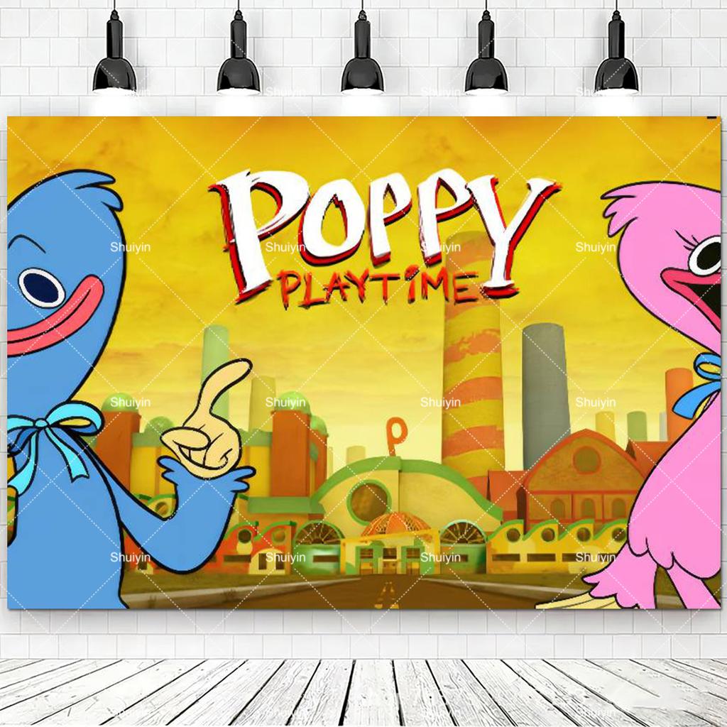 Hot Game-P&Poppy-Playtimes Backdrop Kids Birthday Decorations Party Supplies Baby Shower Banner Horror Festival Decor Props Gift