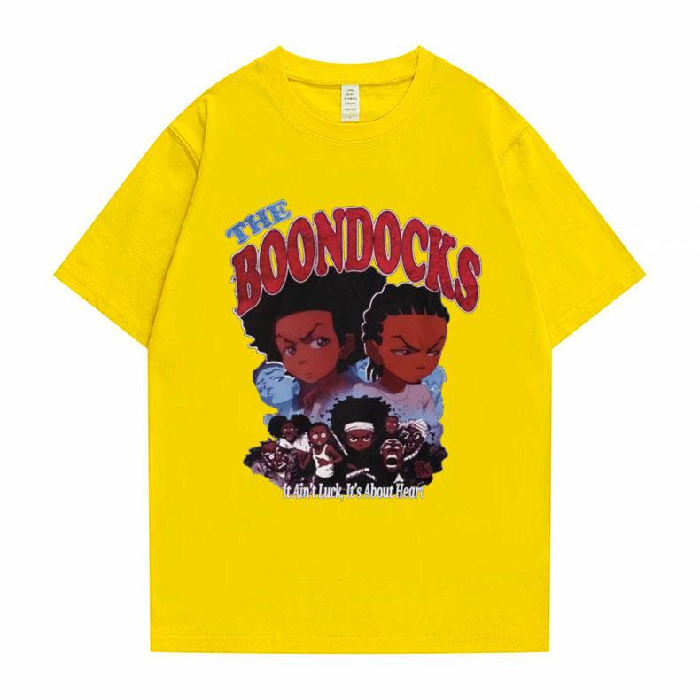 New The Boondocks Huey and Riley Print T-shirt Men Women Casual Fashion Tshirt Funny Man Cotton Tee Short Sleeve Hip Hop T Shirt