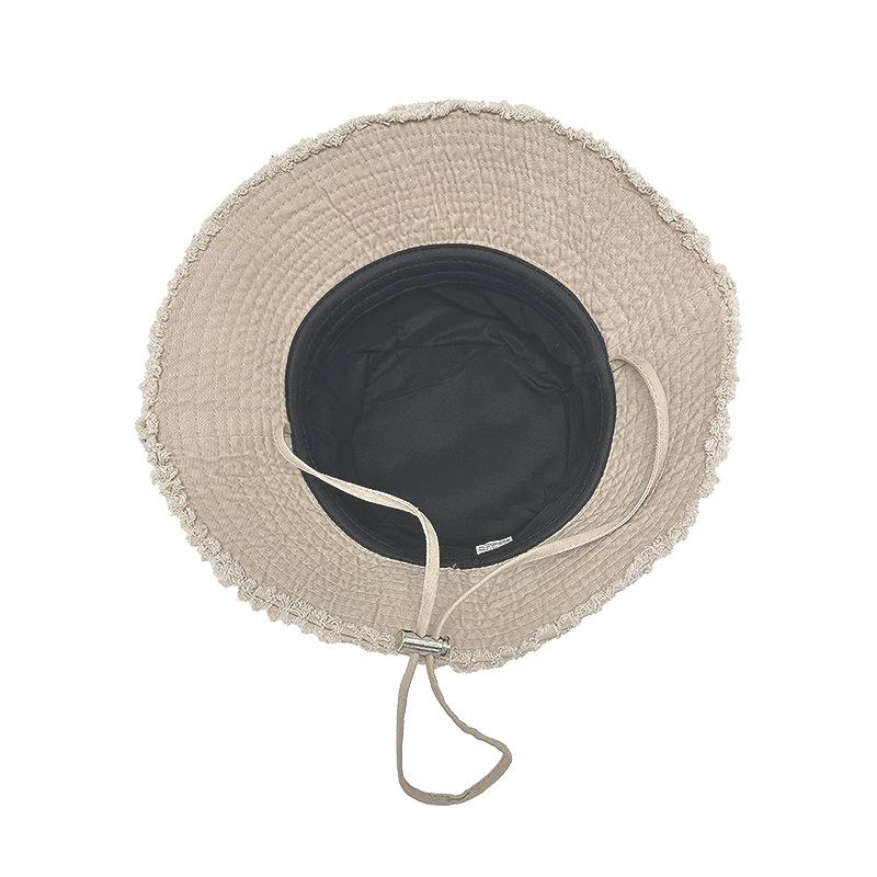 Factory direct sales ins rough edge metal letters big eaves fisherman hat children summer shade outdoor mountaineering hat