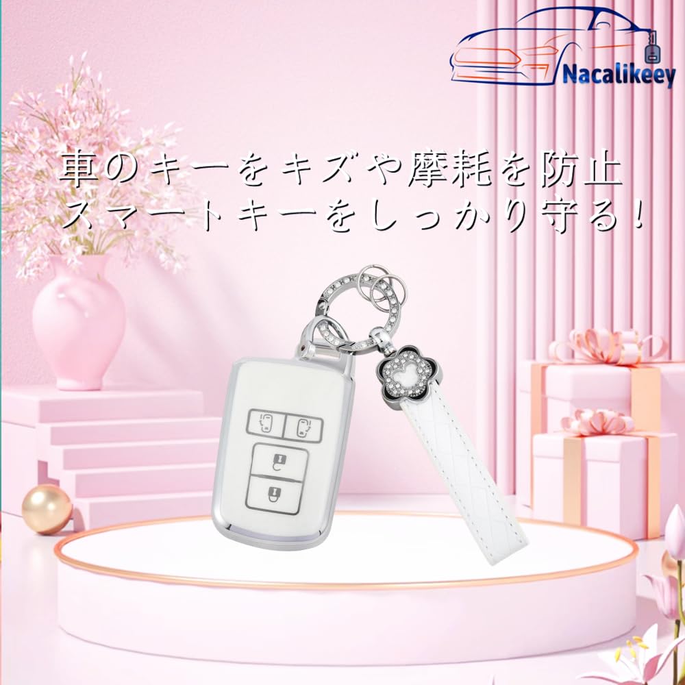 Key Case for Toyota Noah 80 Series Cute Sakura Key Case Voxy 80 Sakura Smart Key Case for New Vellfire 30 Series Alphard 30 Series Plum Blossom Cute