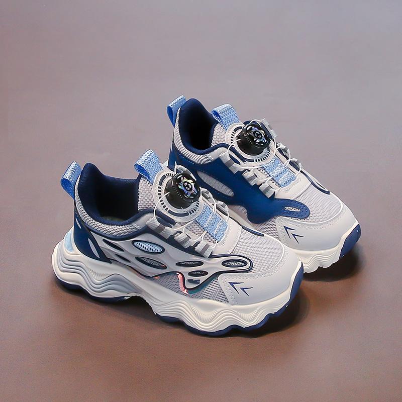 

Трендові дитячі кросівки з м’якою підошвою, зручні кросівки для бігу. Студентська мода для хлопчиків і дівчаток. Повсякденне дихаюче спортивне взуття. 37 синій