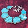Turquoise Slice Necklace Gemstone Jewelry, 925 Solid Sterling Silver Necklace, Adjustable Handmade Chain Necklace Gift For Birthday Jewelry