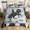 Exotic Farmhouse Western Cowboy Duvet Cover Set Twin King  Floral Bedding Set Cowhide Patchwork Comforter Cover Bedroom Decor