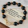 Maillard style natural black agate tiger's eye contrast bracelet