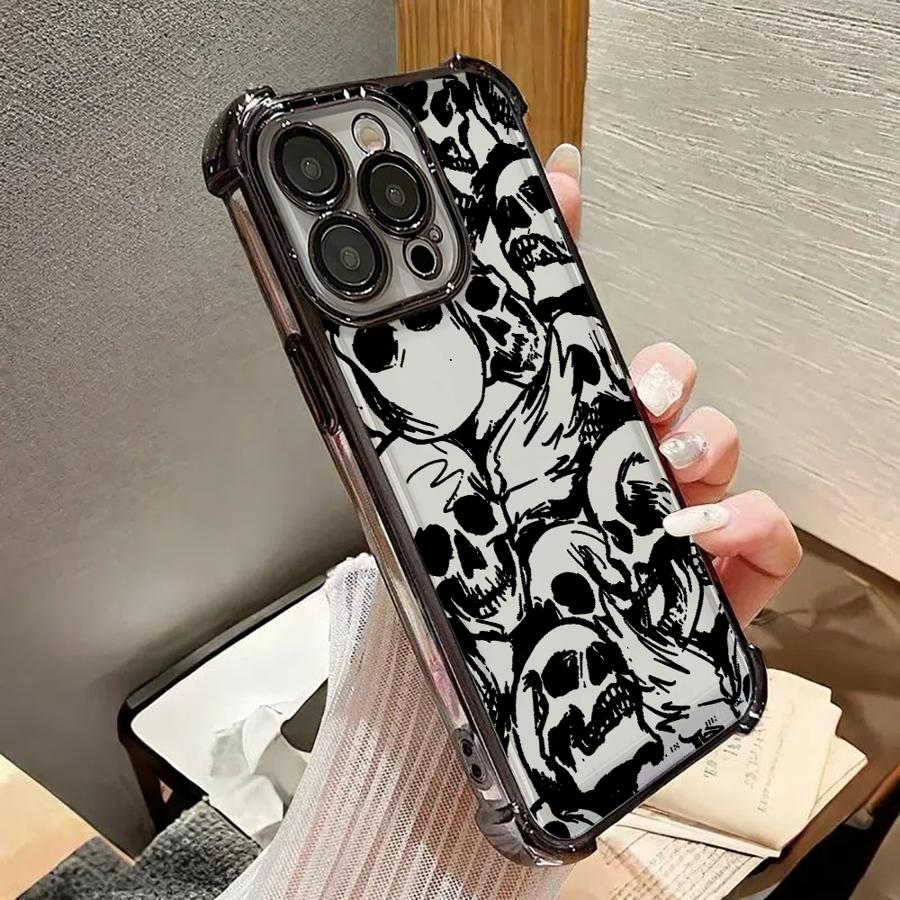 

Gothic Skull Case for Apple iPhone 17 Pro Max 12 Plus Air 13 16 17 15 11 14 XS XR Phone Cover Funda iPhone 16e