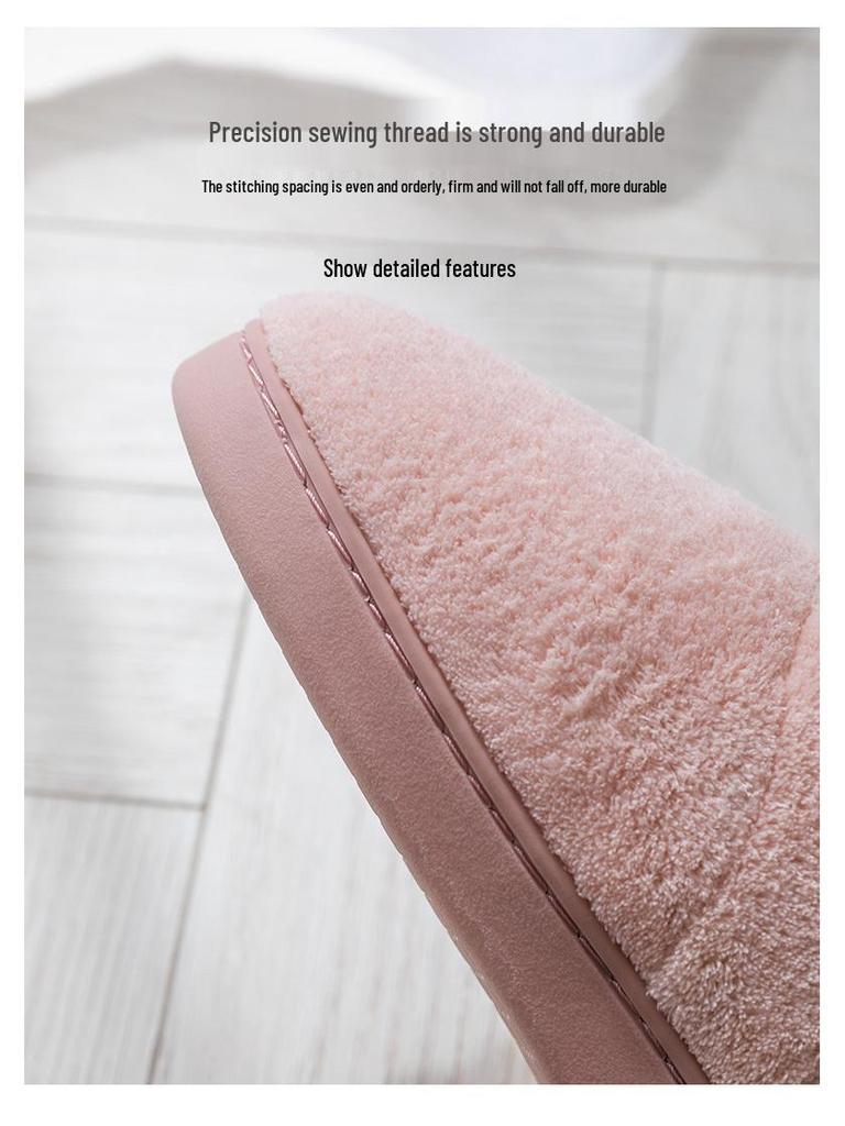 Lidani Women's Winter Postpartum Plush Cotton Slippers with Heel, Thick Sole Indoor Shoes, Fluffy for Couples.
