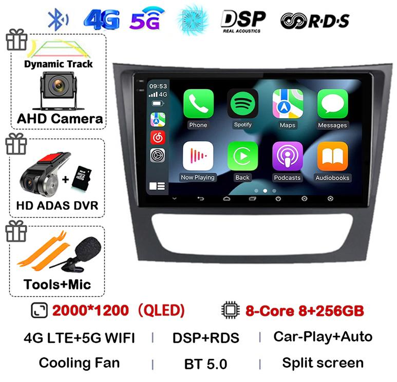 Android 14 Auto Carplay Car Radio For Mercedes Benz E-class W211 E200 E220 E300 E350 E240 CLS 2002-2010 Multimedia Player Stereo