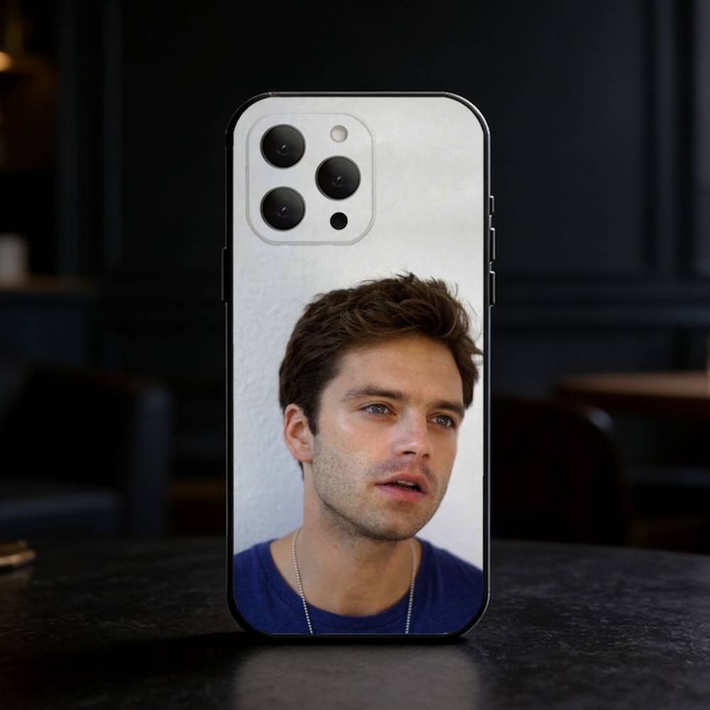 Actor S-Sebastian Stan Phone Case For iPhone 17,16,15,14,13,12,11 Plus,Pro Max,SE4Soft Silicone Black Cover