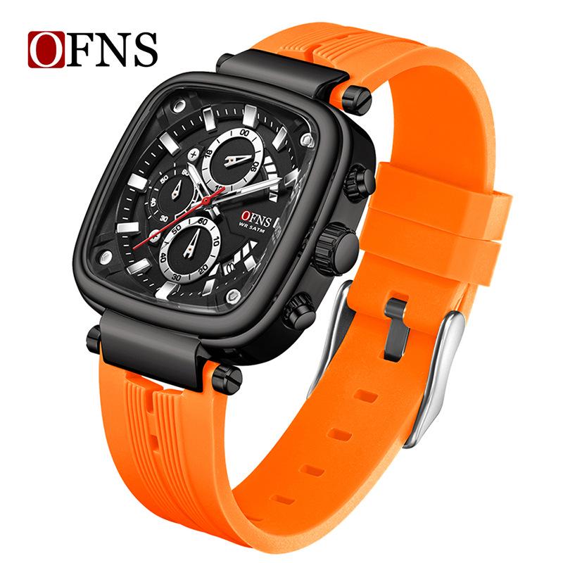 Oufani Men s Waterproof Quartz Chronograph Watch with Luminous Dial and Small Seconds Display.