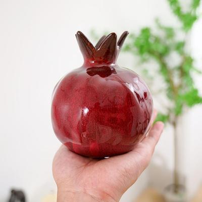 [Keramische Granaatappel Vaas] 12.7cm Eigentijdse Keramische Granaatappel Vaas - Decoratief Stuk voor Uw Huis