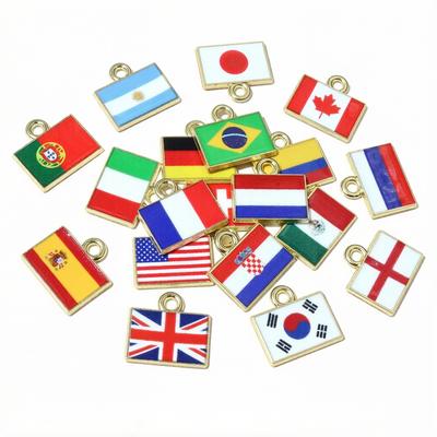 20pcs 15x16mm Enamel National Flags of Countries Charms Pendant DIY Jewelry Making Accessories for Necklace Earrings Bracelet