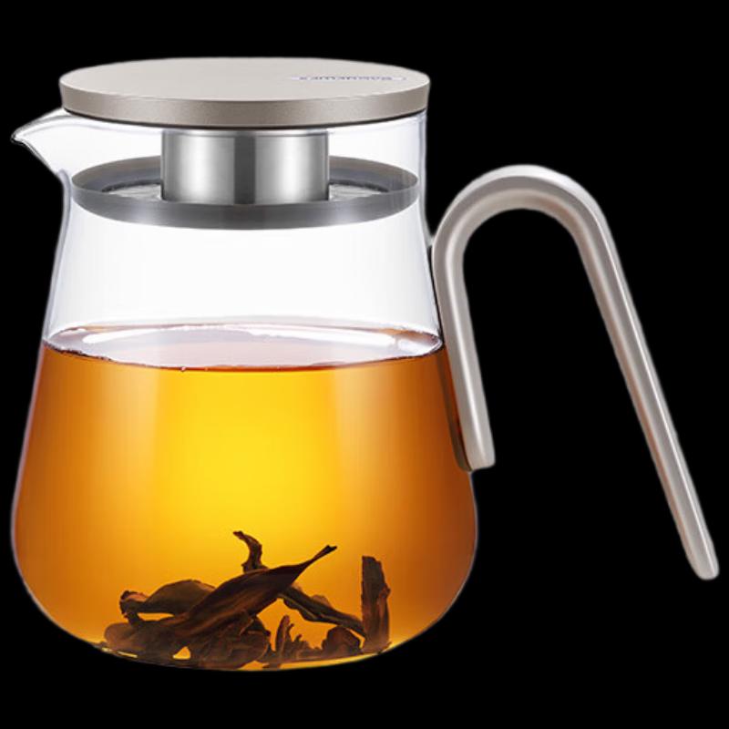 Shangming Thickened Heat-Resistant Glass Tea Pot with Aluminum Lid & Filter