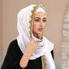 Silk Islamic Turban Long Sequin Wraps Shawl Elegant Women Headscarf  Ladies Turban