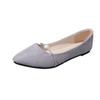 New Women Solid Color Suede Flats Heel Pearl Fashion High Quality Basic Pointed Toe Ballerina Ballet Flat Slip On Ladies Shoes