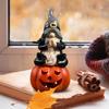 Halloweenská pryskyřičná ozdoba trpaslíka s dýní a Ghostfacem, dekorace pro domácí párty, atmosférická ozdoba
