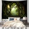 VIKAMA Forest Tree Window Secret Realm Tapestry Wall Hanging Used For Bedroom Live Stream  Accent Cloth Home Decoration