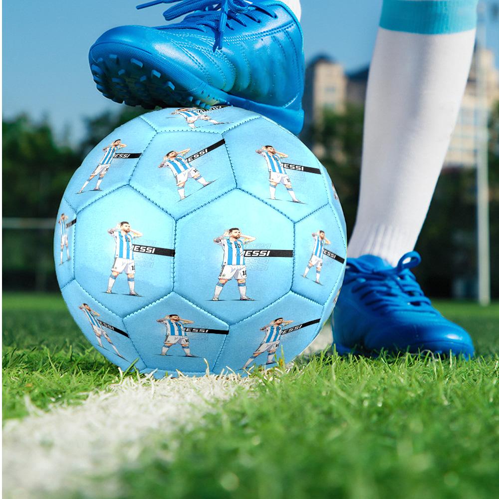 Lionel Messi Theme Soccer Ball Size 5 Soccer Ball Soft Touch Professional Training Football for Outdoor Sports