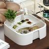 Large Capacity Transparent Turtle Tank Anti Escape Full View Turtle Aquarium Plastic with Sun Platform Reptile Habitat